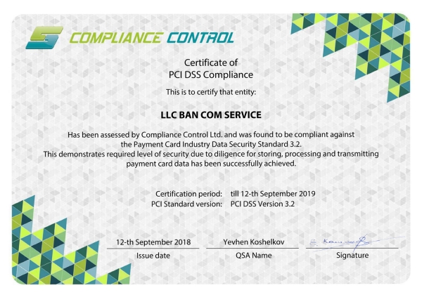 PCI DSS Certificate